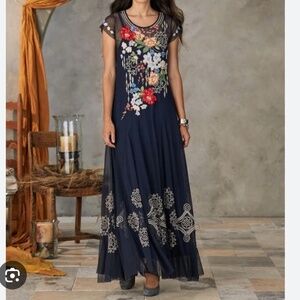 NWOT Johnny Was “Hallie Eleanora” Mesh Dress”